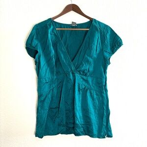 Ann Taylor Turquoise Silk Top